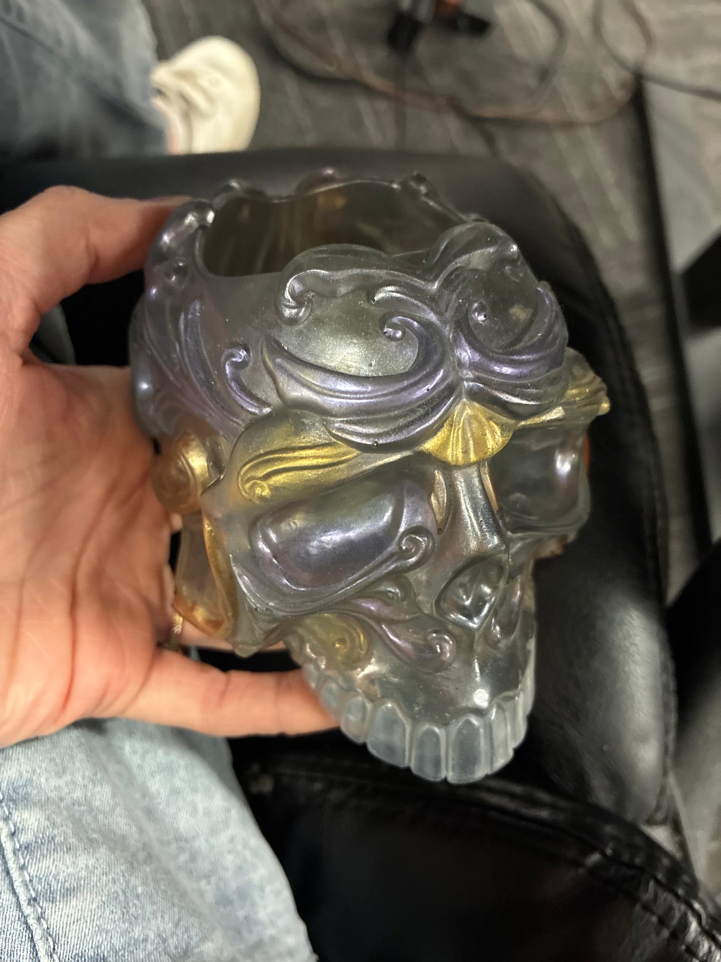 Skull Brush/Pen Holder
